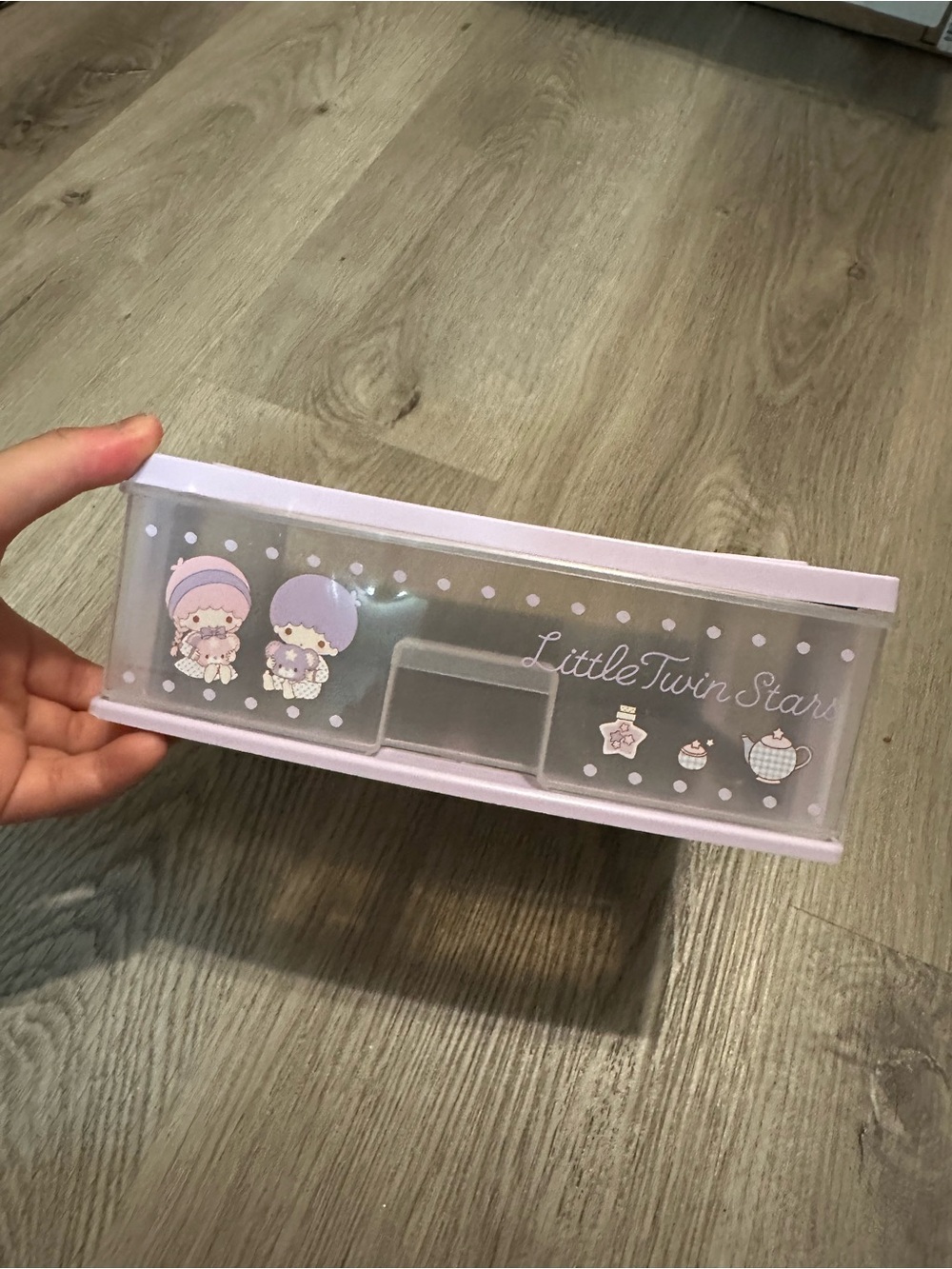 SANRIO Little Twin Stars Pink Desktop Storage Drawer Organizer
